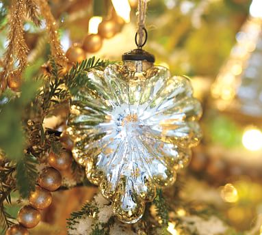 Mercury Glass Heart Christmas Ornament | Pottery Barn