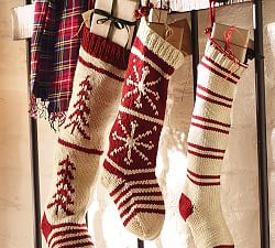 Snowflake Knit Stocking