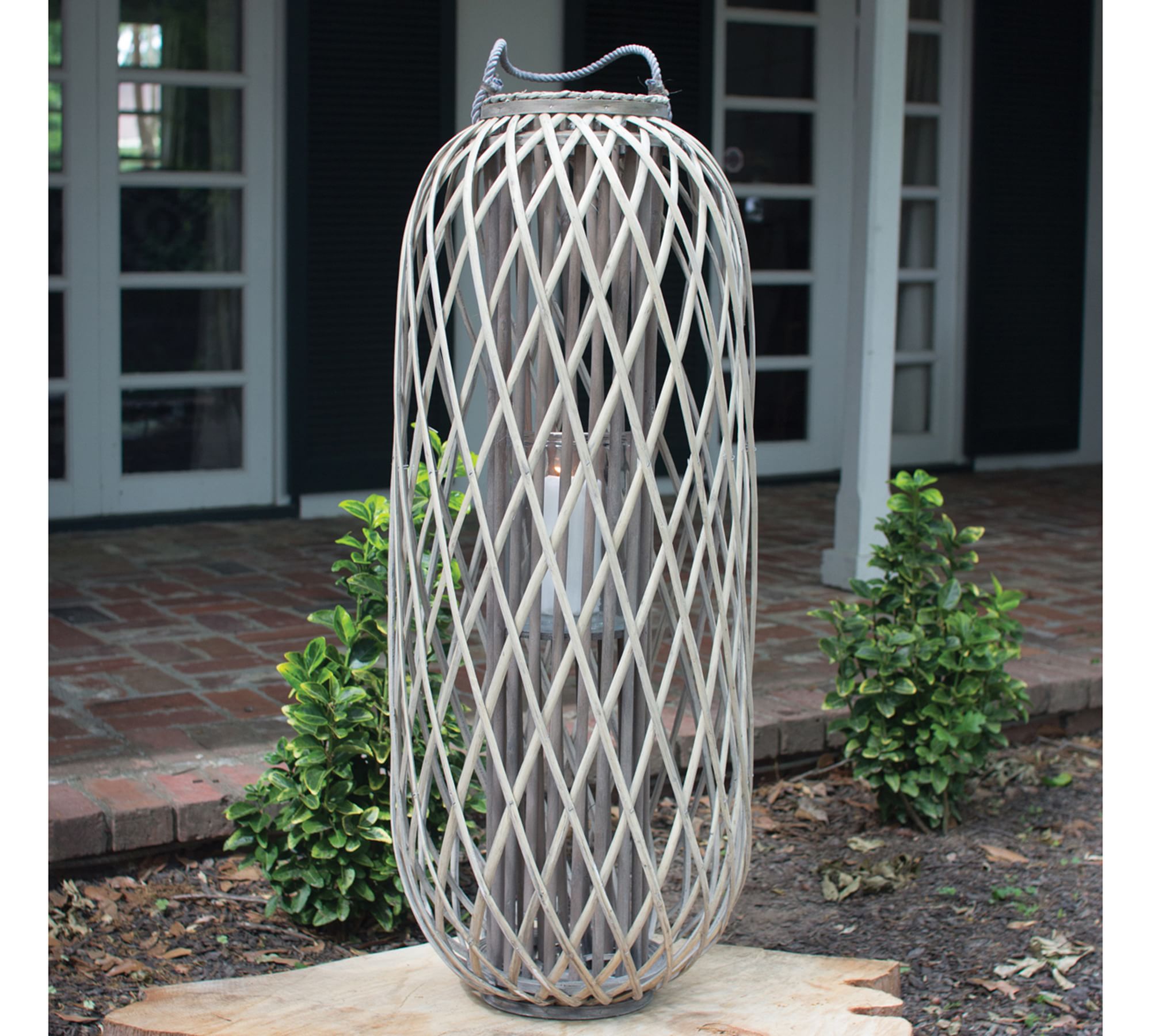 Tall Willow Lantern - Gray