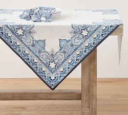 Hanukkah Medallion Cotton/Linen Table Throw