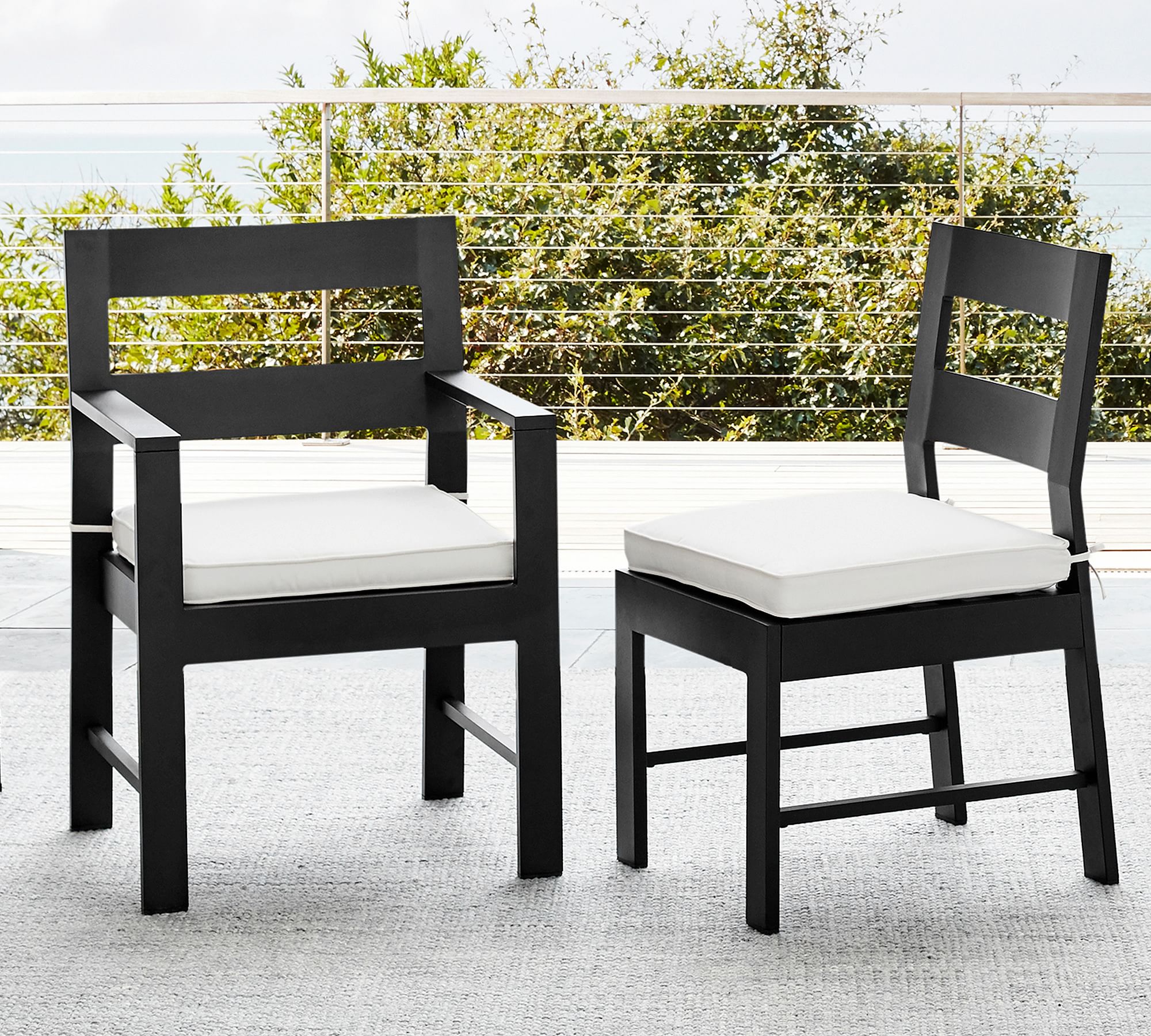 Open Box: Malibu Metal Outdoor Dining & Armchairs