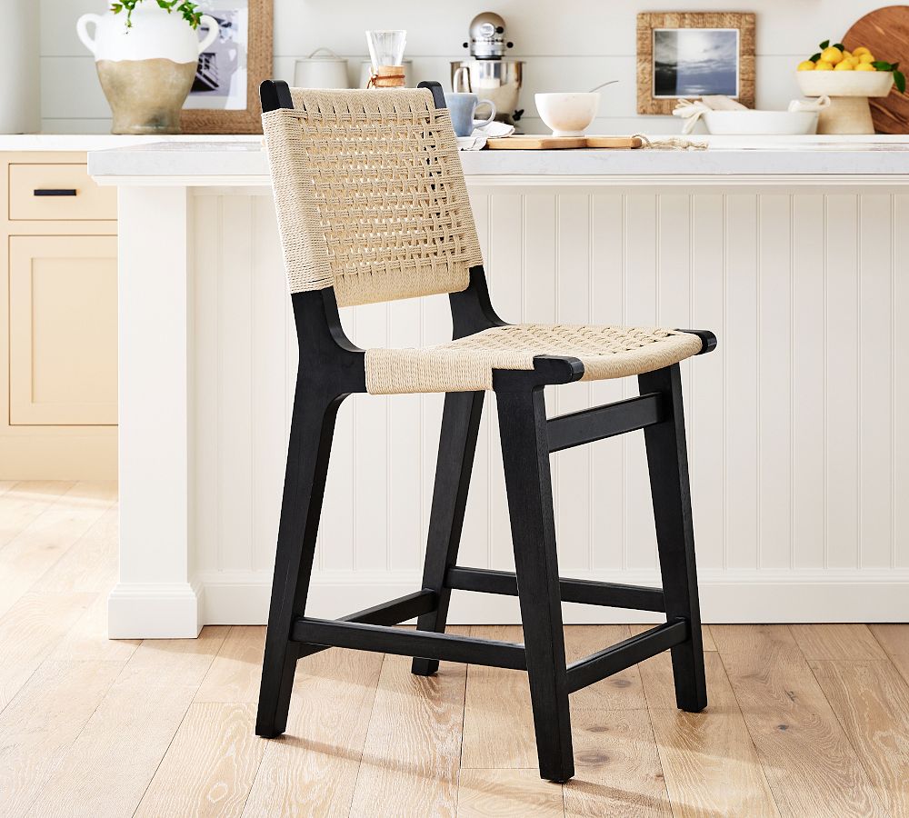 Fenton Woven Counter Stool Pottery Barn