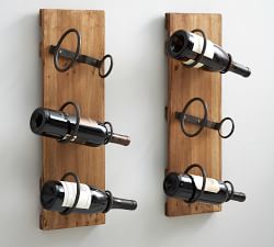 Reclaimed Blacksmith Wood Triple Wine Rack