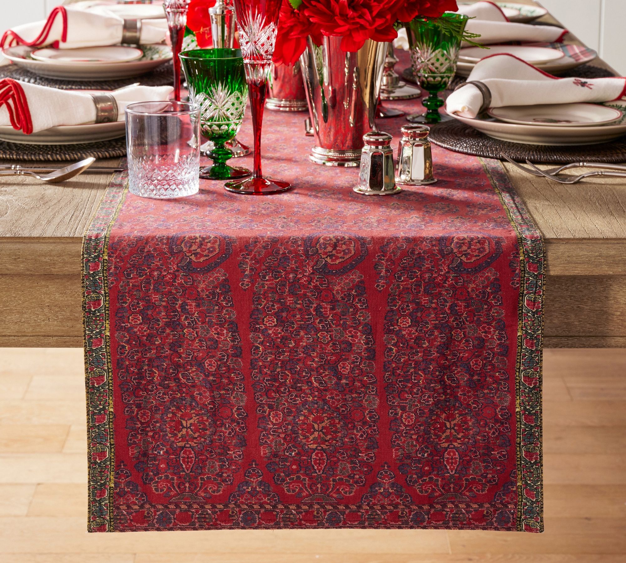 Bhotah Print Cotton/Linen Table Runner 