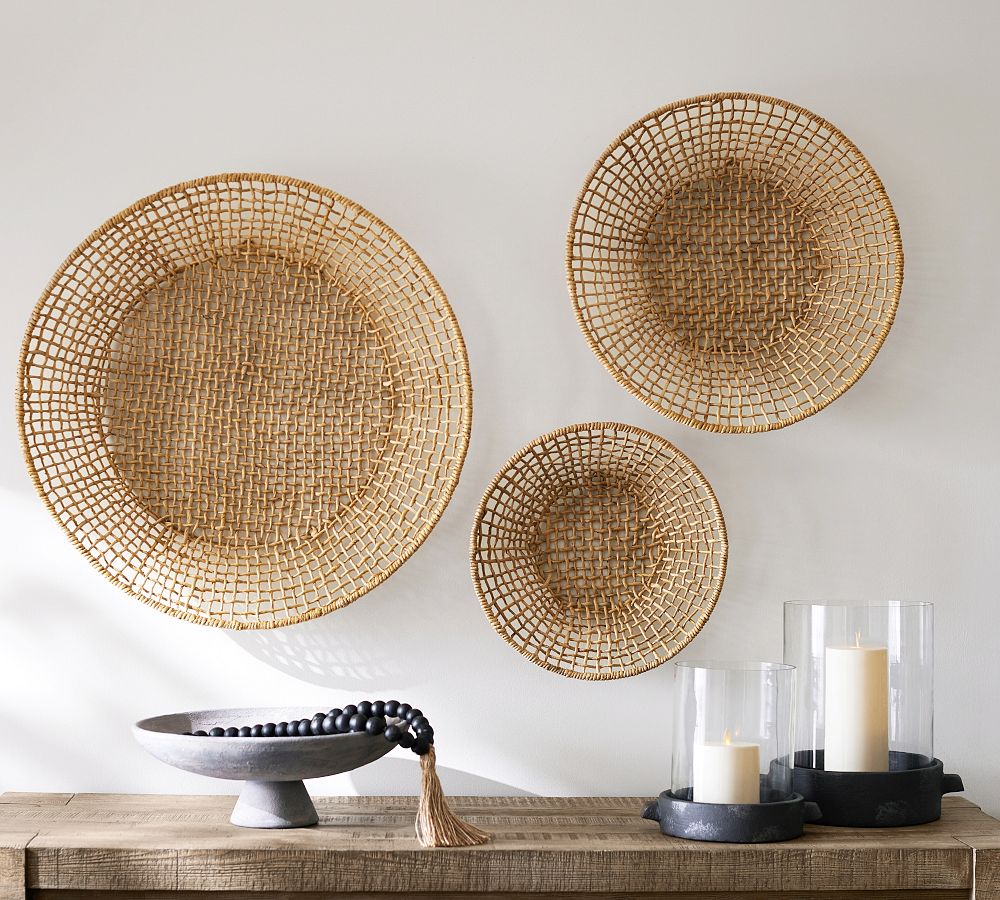 Asha Abaca Wall Baskets Set of 3 Pottery Barn