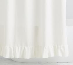 Belgian Flax Linen Ruffle Shower Curtain