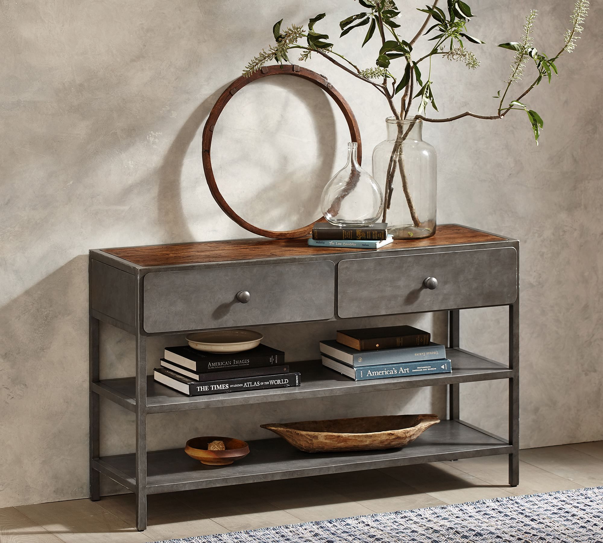 Rustic Reclaimed Wood Console Table (50")