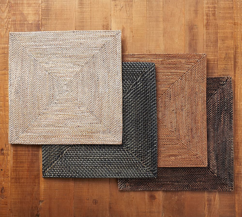 Tava Handwoven Rattan Square Placemat