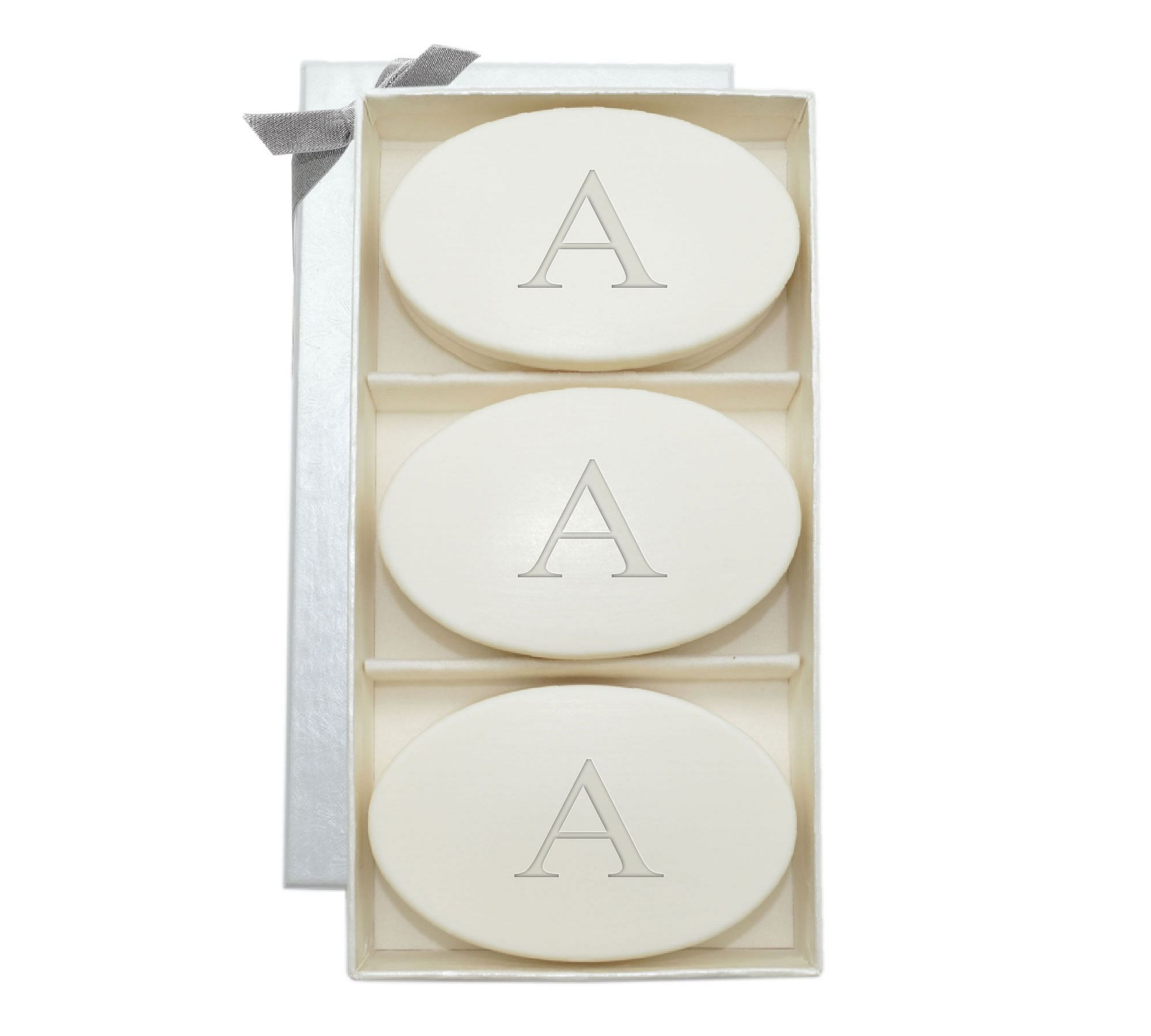 Monogrammed Aqua Mineral Oval Soap Set