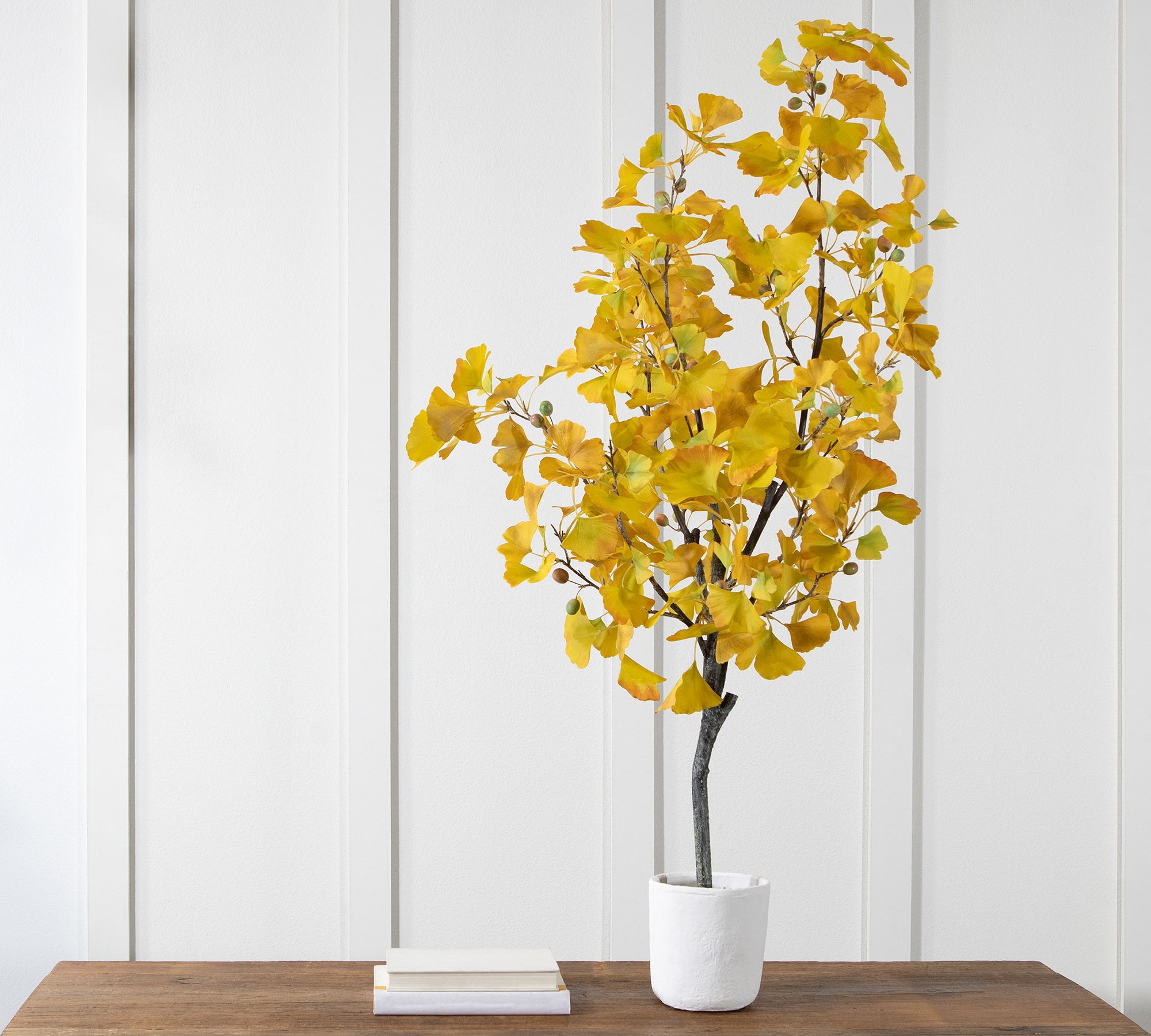 Faux Ginkgo Leaf Tree In Clay Pot