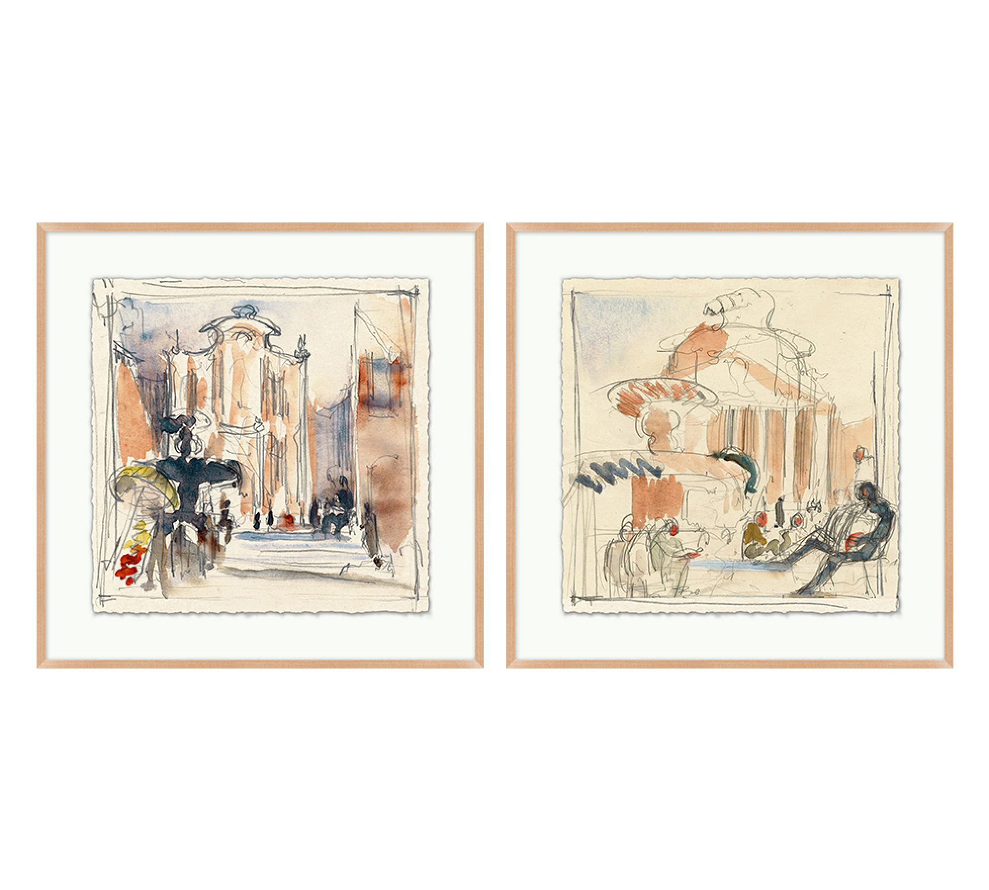 Piazza Sketch Framed Print