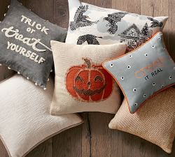 Trick or Treat Yourself Embroidered Pillow Cover