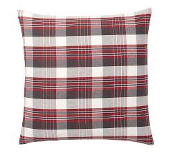 Pottery Barn Cambridge Plaid Reversible Pillow Cover – 20x20, Birds & Floral Red Print, NWT