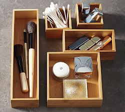 Bamboo Drawer Organizers, Set of 5