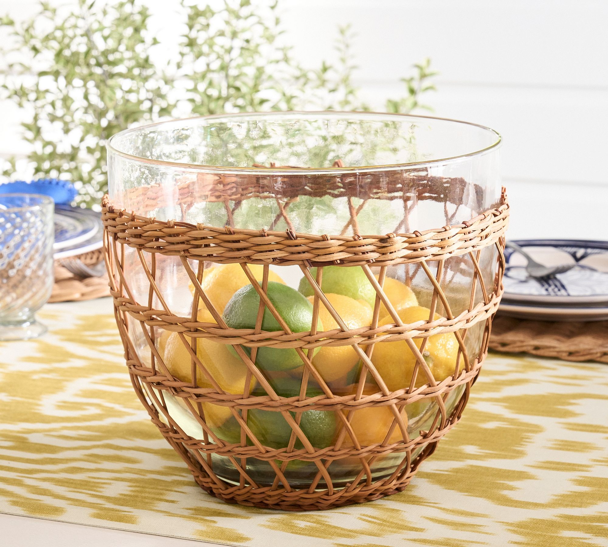 Handwoven Wicker Serving Bowl