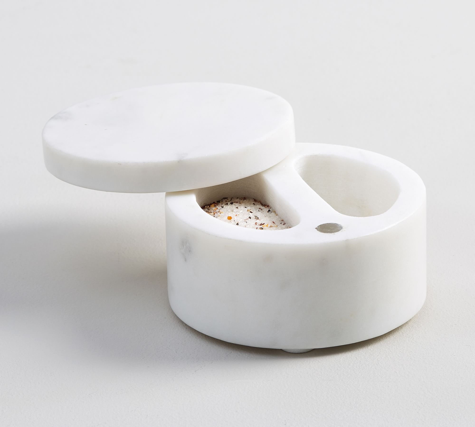 White Marble Divided Salt Cellar