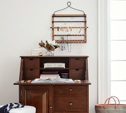 Wall-Mounted Mango Wood Jewelry Organizer