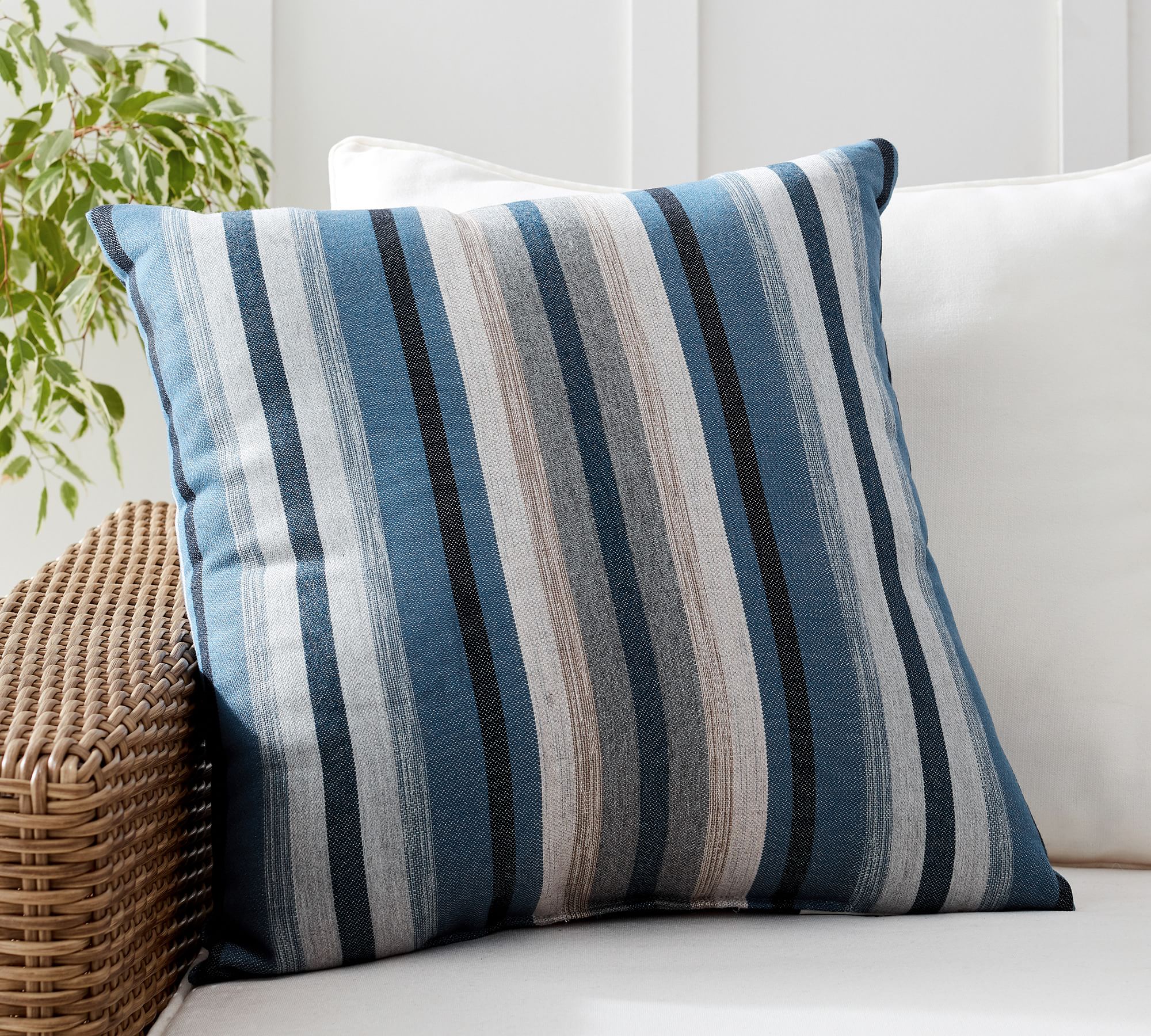 Pottery Barn Sunbrella Joel Striped Outdoor Pillow The Summit