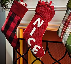 Naughty &amp; Nice Knit Stocking