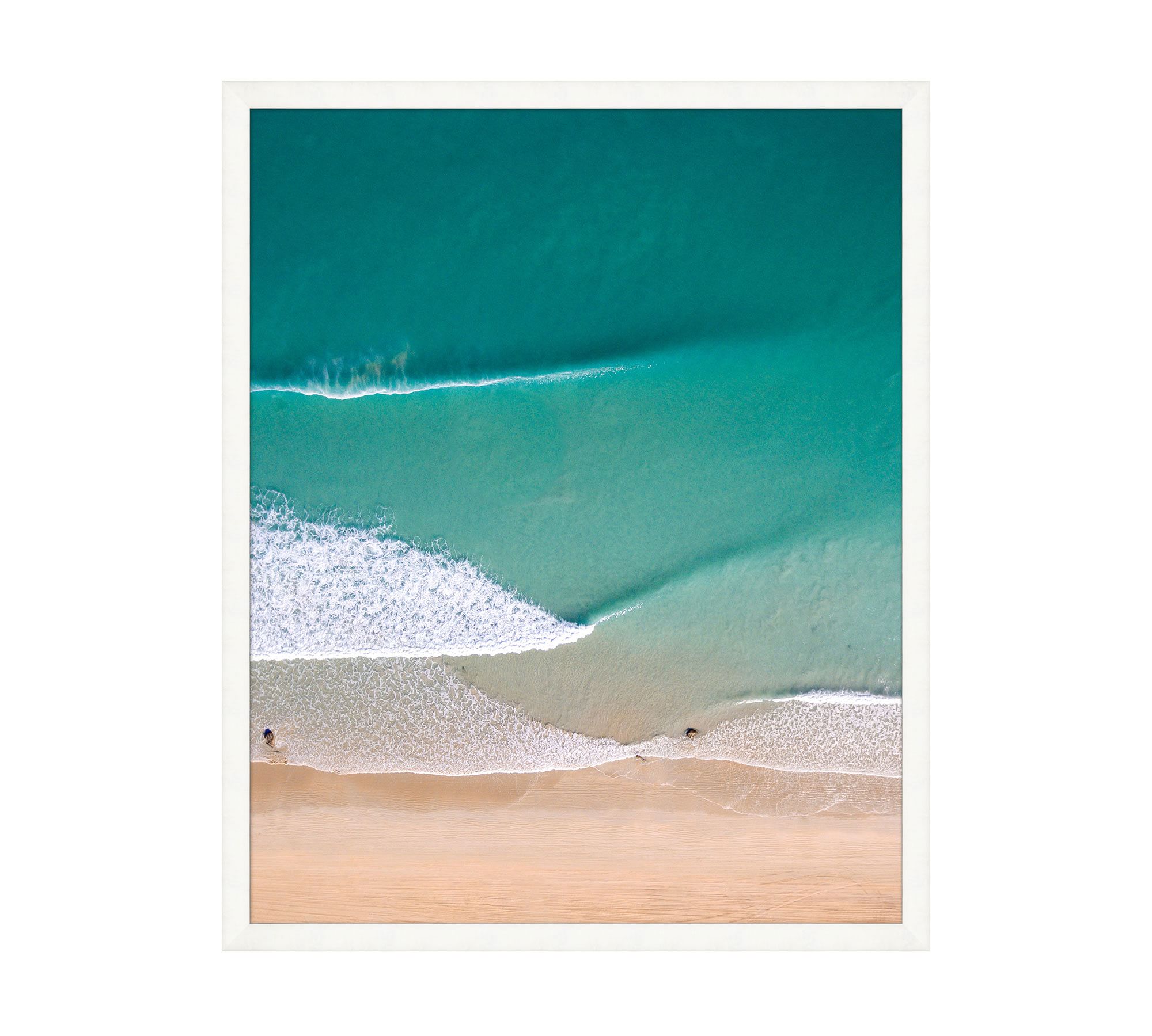 Teal Beach Framed Prints