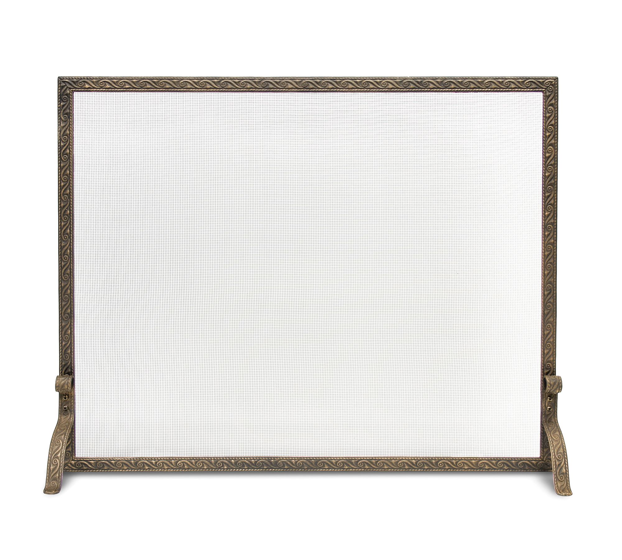 Ballard Embossed Single Panel Firescreen - Brass