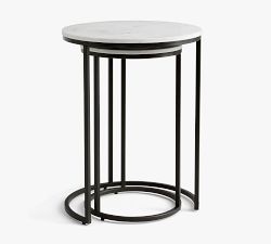 Delaney Round Marble Nesting End Table (18" ) | Pottery Barn