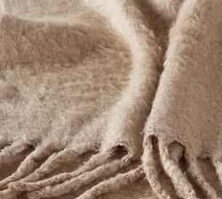 Solid Faux Mohair Throw Blanket