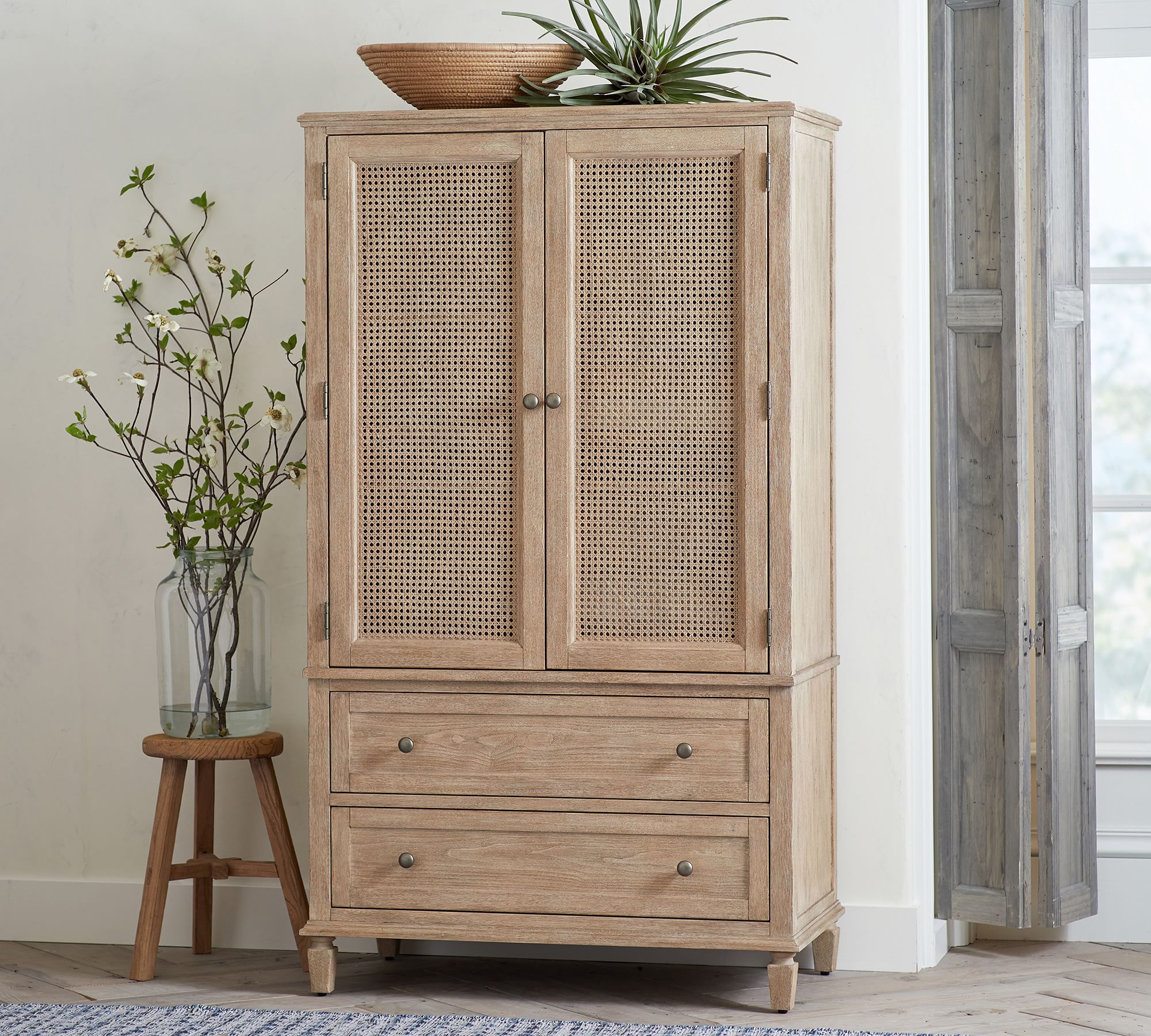 Sausalito Cane Armoire (40")