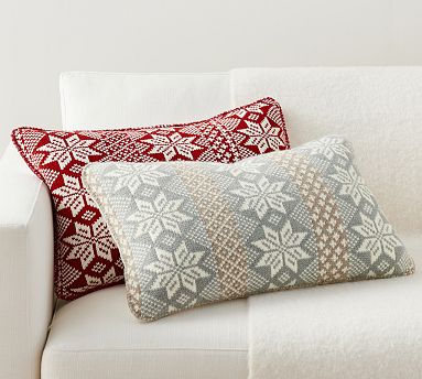 Fair Isle Snowflake Lumbar Pillow Cover Pottery Barn