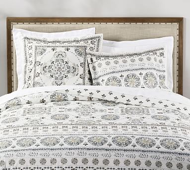 Pottery Barn selling Lila Reversible Organic Percale Gray Shams EURO