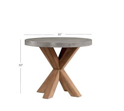 Abbott Concrete &amp; Acacia Round Outdoor Bistro Table (36&quot;)