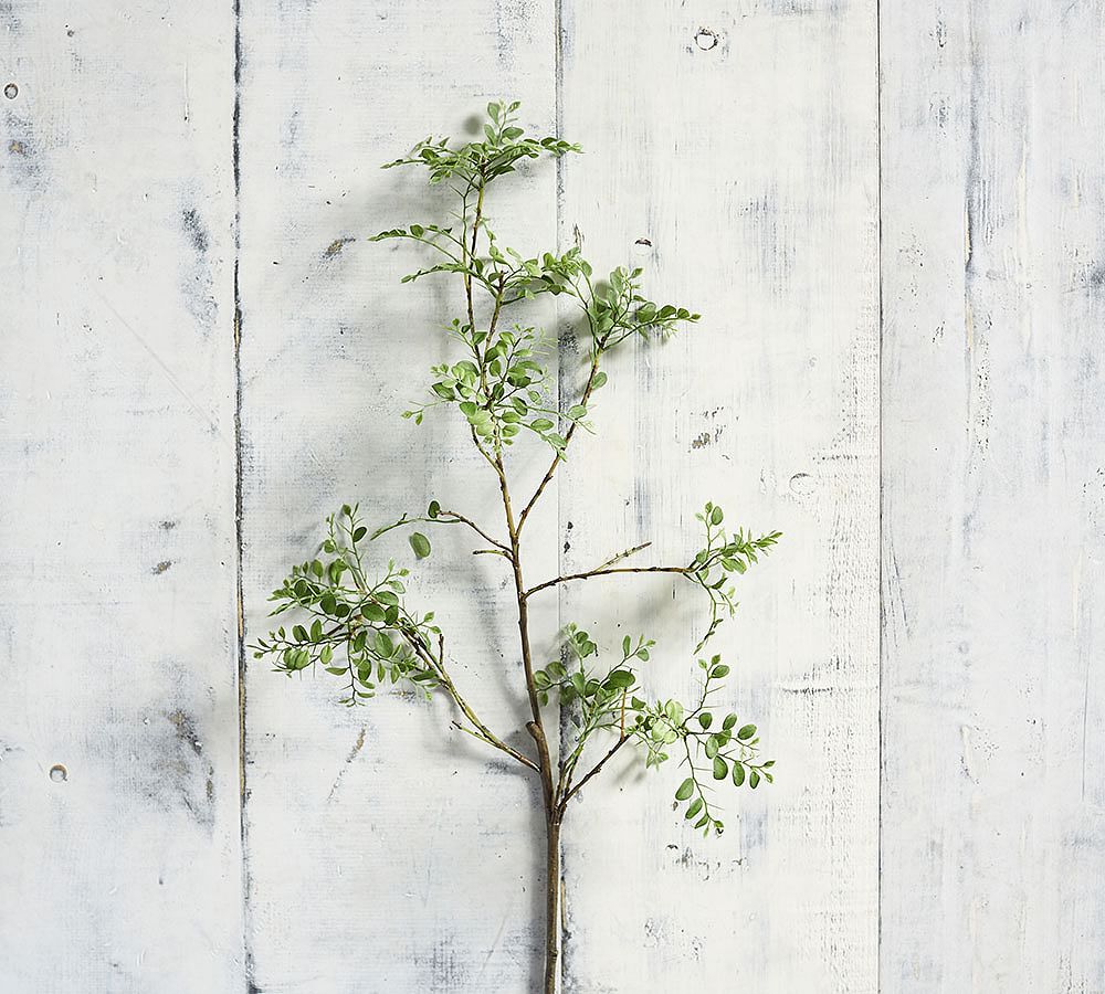 Faux Green Petal Leaf Branch