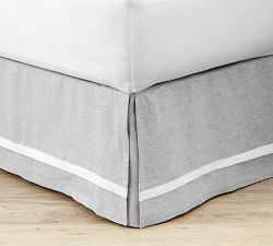 Belgian Flax Linen Contrast Flange Bed Skirt