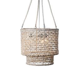 Open Weave Rattan Tiered Pendant (25&quot;)