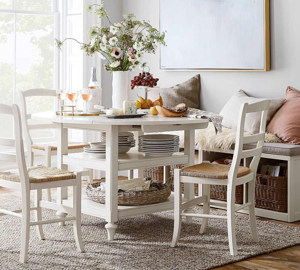 Shayne Round Drop Leaf Kitchen Table (49") | Pottery Barn