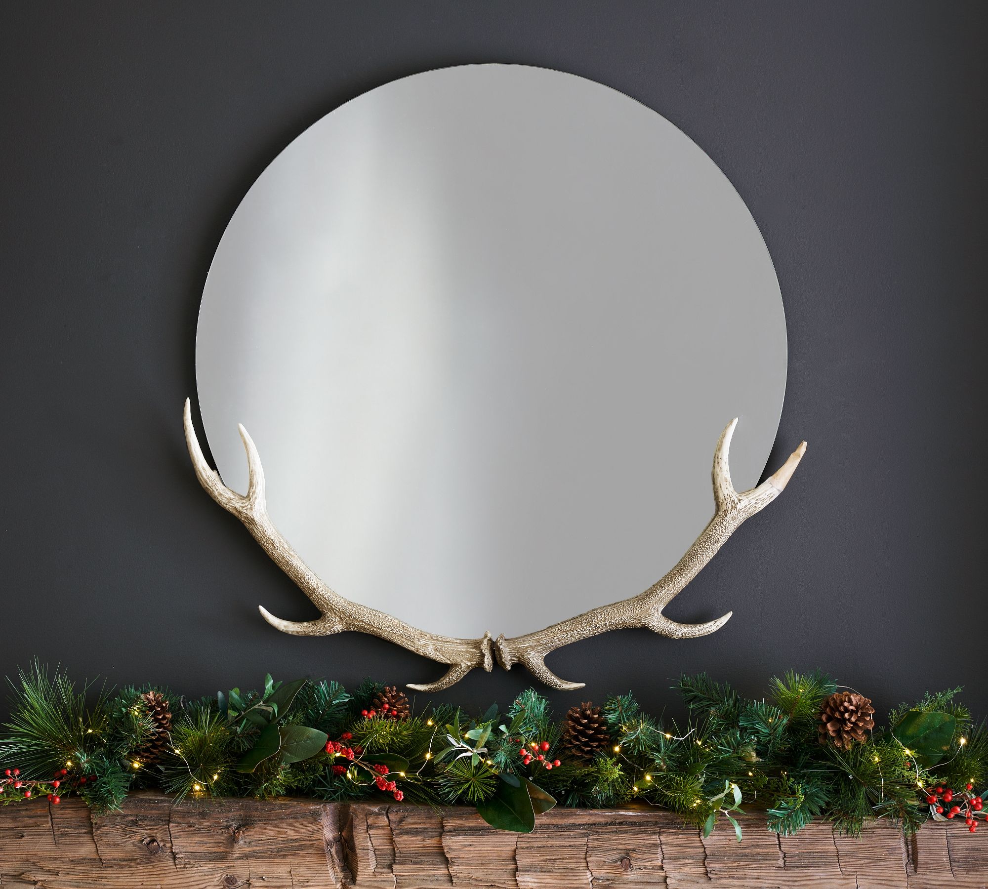 Antler Round Mirror