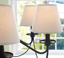 Linen Tapered Clip-On Chandelier Shades, Set of 3 (6&quot;)