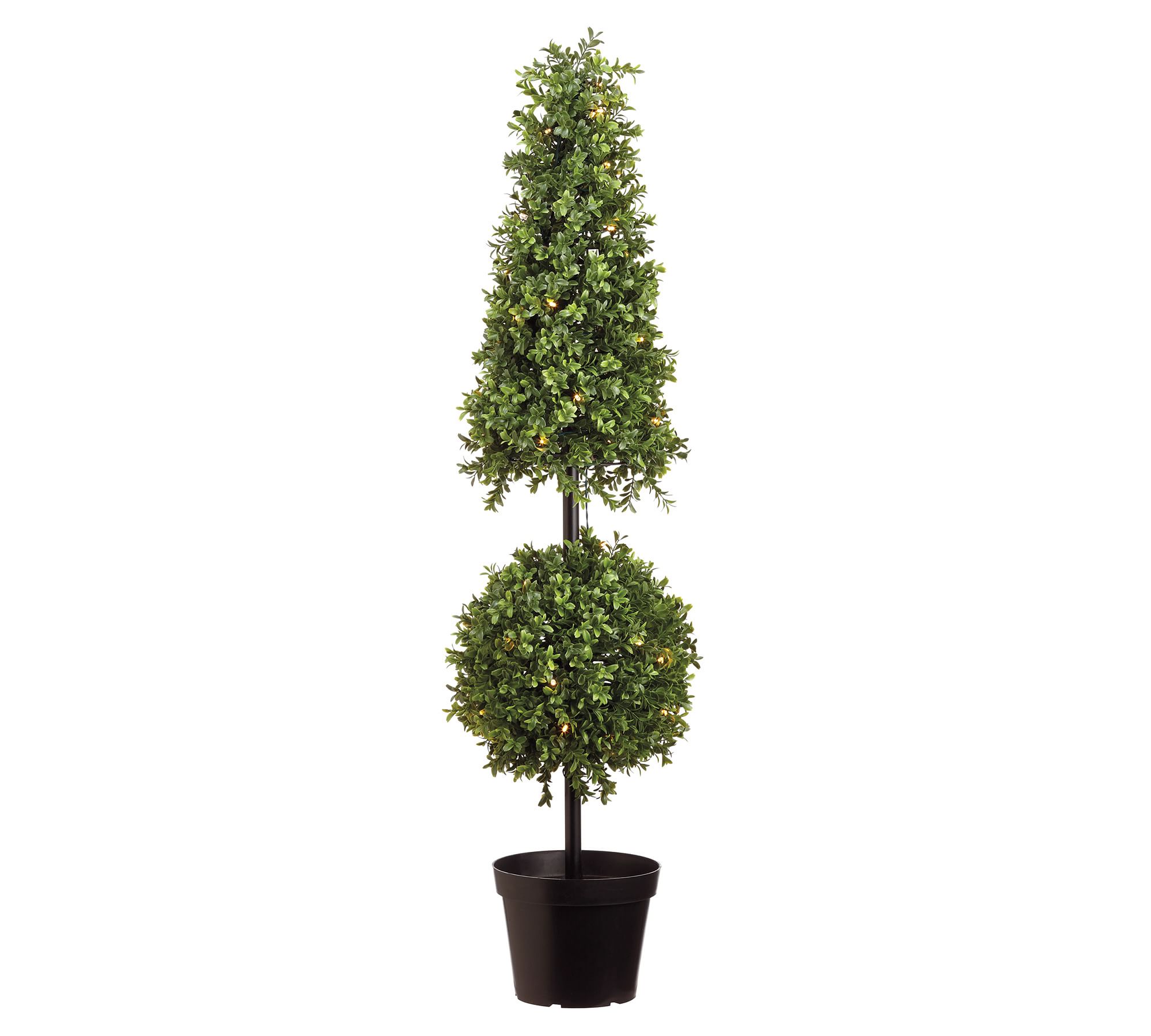 Faux Boxwood Cone Topiary Tree with LED Lights