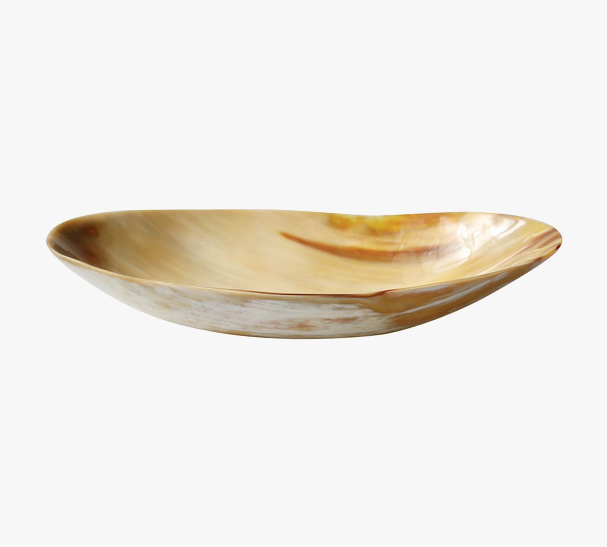 Horn Handcrafted Oval Serving Bowl