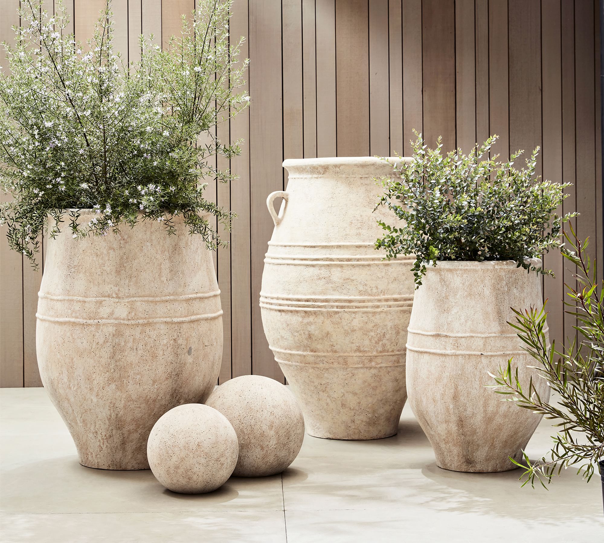 Sienna Cement Outdoor Planters