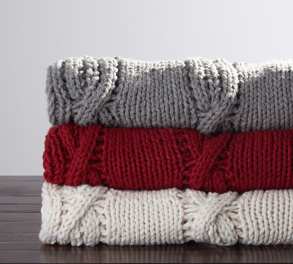 Chunky Knit Throw Blanket | Pottery Barn