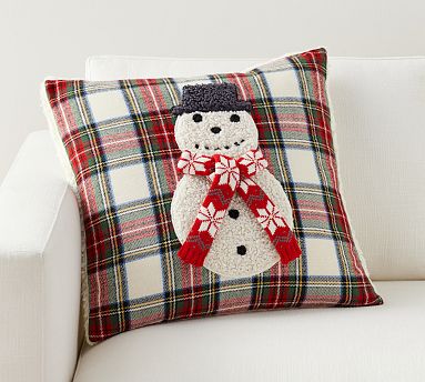 Pottery on sale Barn Plaid Joy Embroidered Pillow Cover