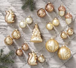 Gold Assorted Glass Ornaments - Set of 20