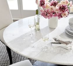 Chapman Oval Marble Pedestal Dining Table (70&quot;)