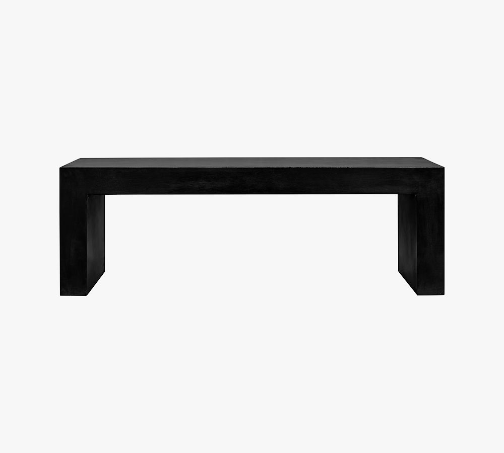 Black Concrete Indoor/Outdoor Modern Dining Bench