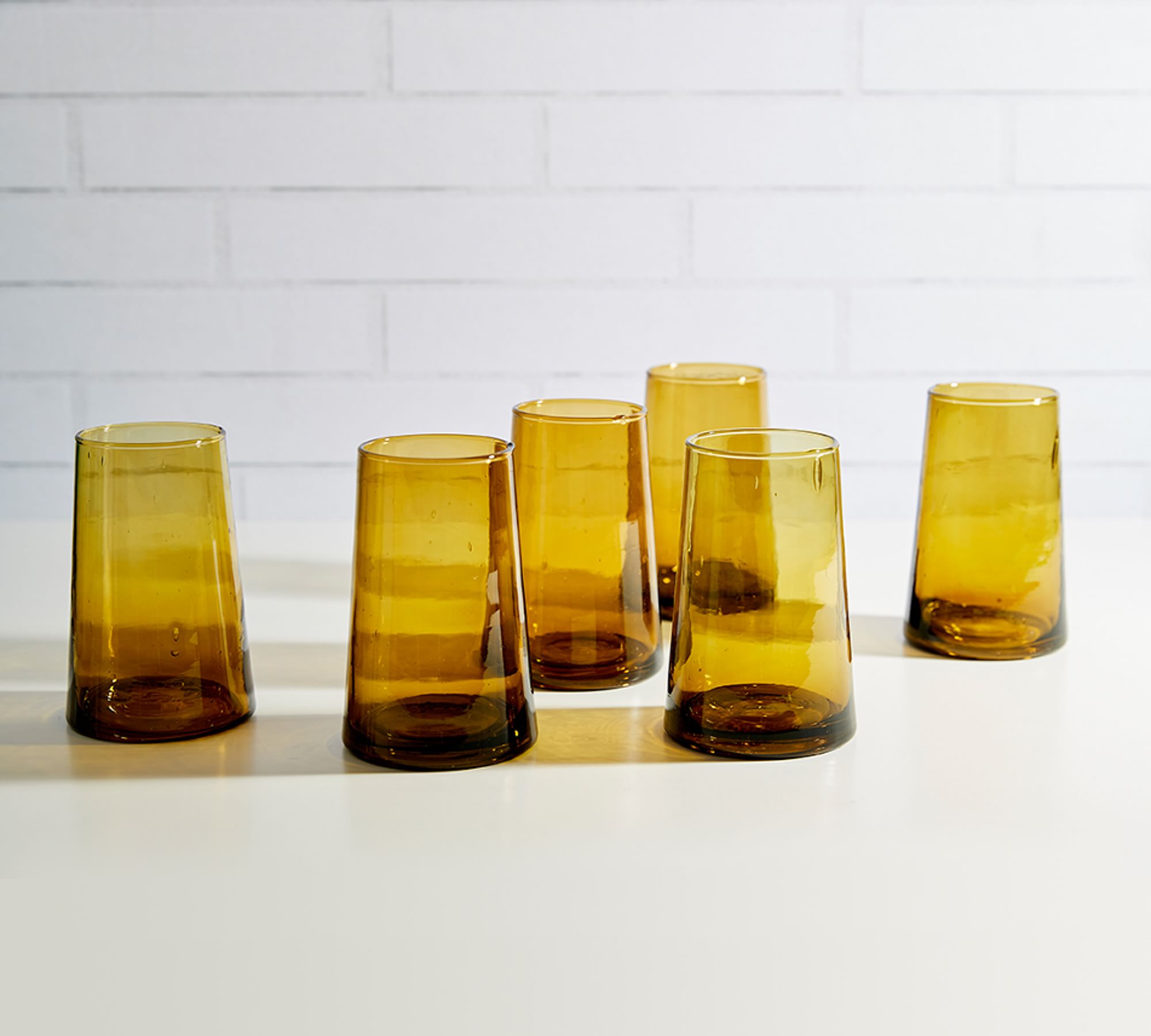 Moroccan Handcrafted Recycled Drinking Glasses - Set of 6