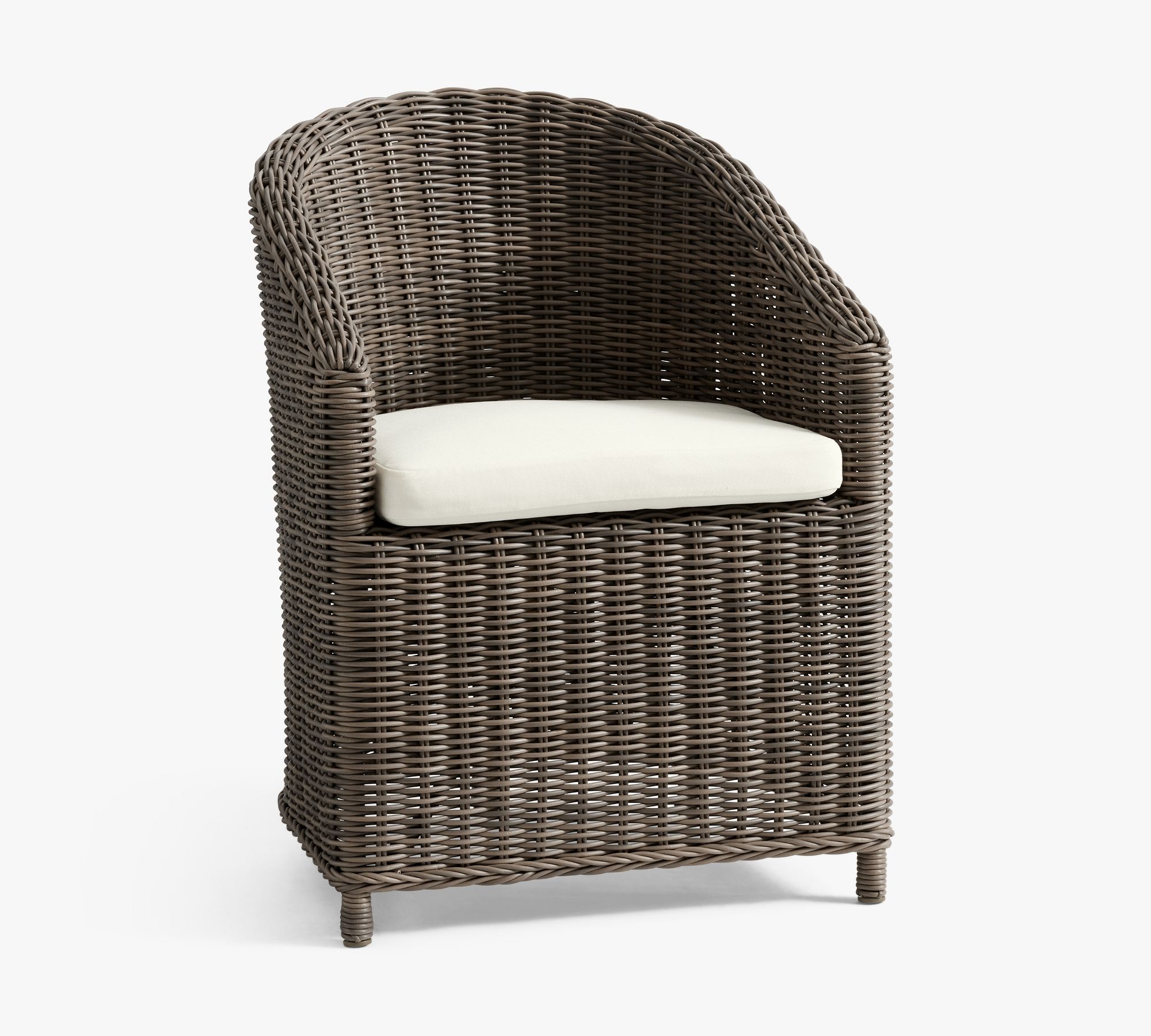 Huntington Wicker Slope-Arm Outdoor Dining Chair