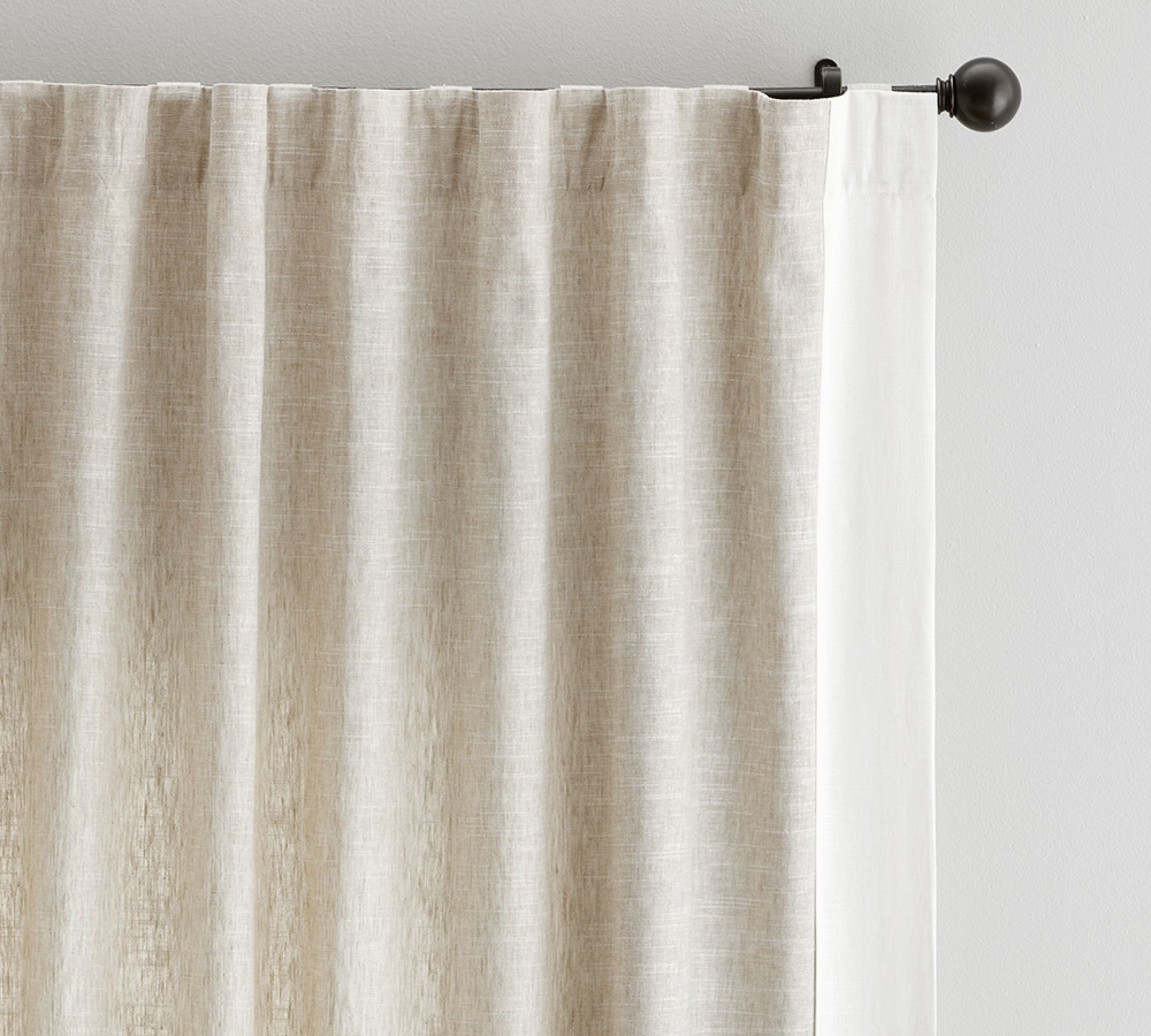 Open Box: Emery Border Linen Curtain