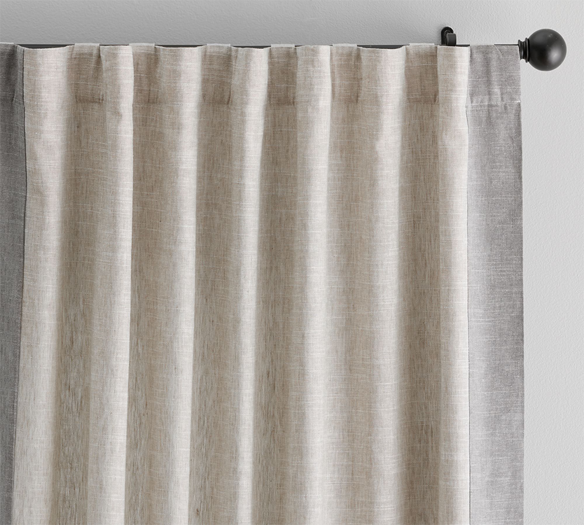 Emery Border Linen Curtain