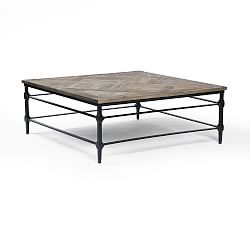 Parquet Reclaimed Wood Square Coffee Table, Reclaimed Elm, 46"L